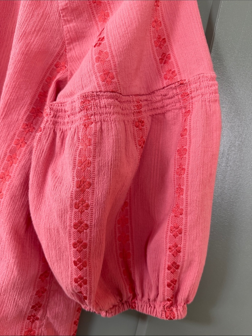 Style & Co. Coral Embroidered Peasant Top - Picture 7 of 11